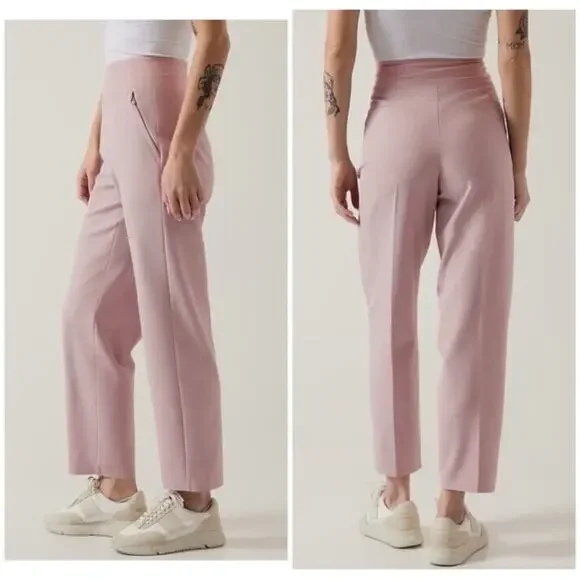 Athleta Endless high rise slacks Pants Smoked Mauve pink 6 - Picture 1 of 11
